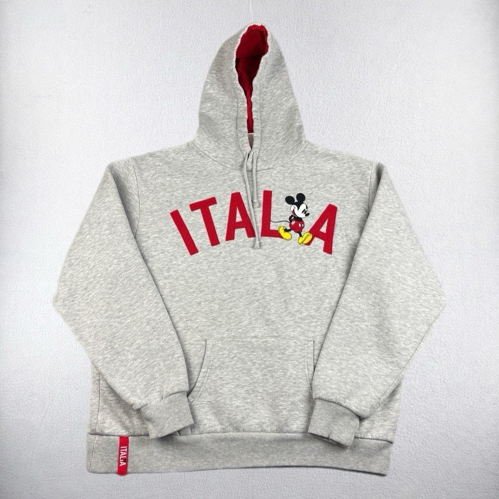 Disney Mickey Mouse Hoodie Mens XL Italia Italy Euro Pullover Sweatshirt